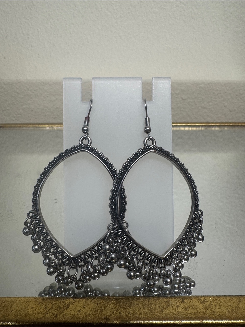 Silver Teardrop Fringe Earrings - Classic Women Jewelry